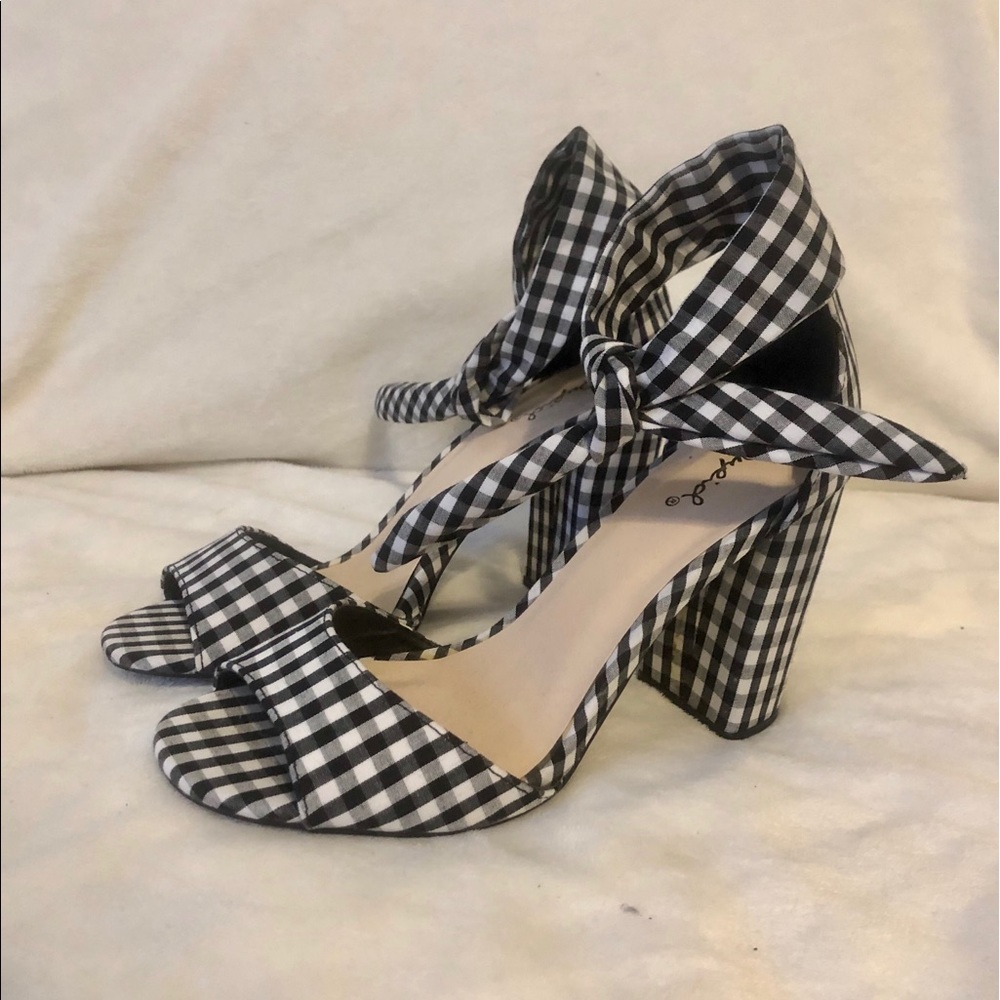 Qupid Checkered Heels